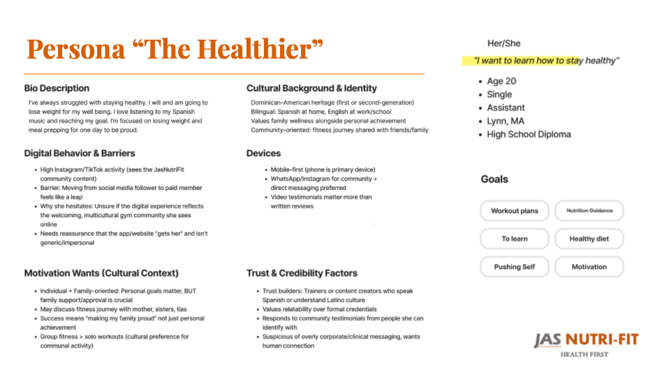 User persona - Healthier Member