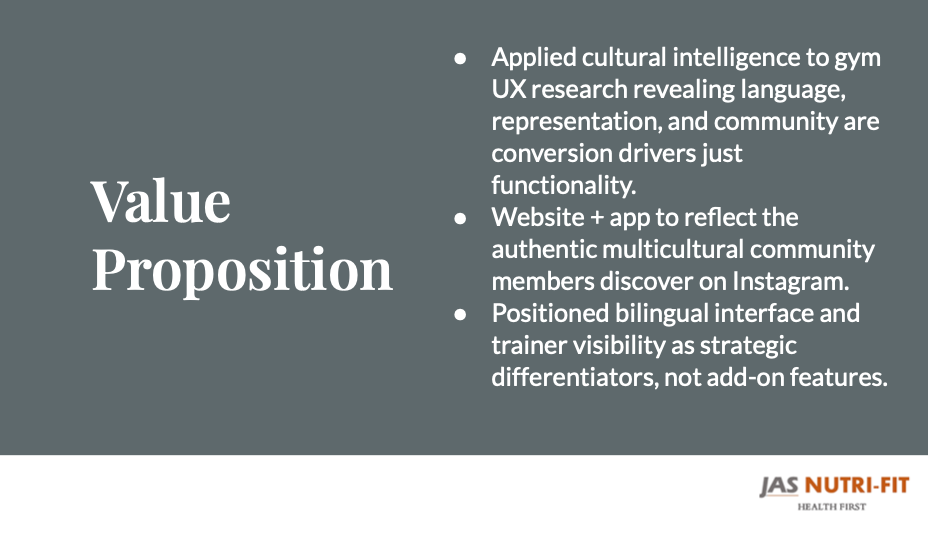 JasNutrFit Value Proposition